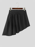 Ceekoo Mens Fashion Metal Buckle Design Midi Skirt