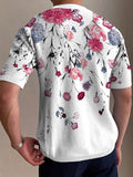 Ceekoo Mens Floral Print Crew Neck T-Shirt