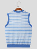 Ceekoo Mens Striped Crew Neck Sleeveless Tank