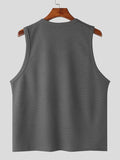 Ceekoo Mens Casual Waffle Knit Crew Neck Tank