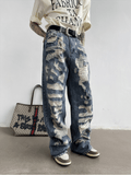 Ceekoo Double-Layer Multiple Holes Drape Jeans