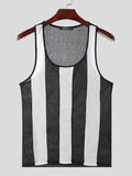 Ceekoo Mens Sexy Striped U-Neck Sleeveless Tank