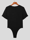 Ceekoo Mens Sexy Notch Neck Half Sleeve Bodysuit