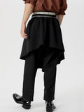 Ceekoo Mens Fashion Metal Buckle Design Midi Skirt