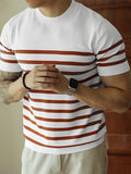 Ceekoo Mens Striped Crew Neck Short Sleeve T-Shirt