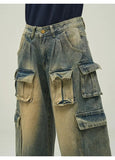 Ceekoo Baggy Multi-pocket Workwear Cargo Jeans