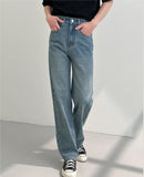 Ceekoo Blue Casual Straight Jeans