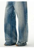 Ceekoo Blue Straight Wide-leg Jeans