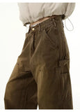 Ceekoo Brown Wide Leg Jeans