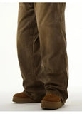 Ceekoo Brown Wide Leg Jeans