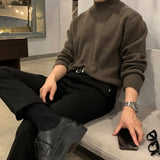 Ceekoo  -  Winter Stand Collar Sweater Men Warm Fashion Casual Knitted Pullover Men Korean Loose Long Sleeve Sweater Mens Jumper Clothes