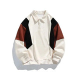 Ceekoo Contrasting Color Polo Sweatshirt