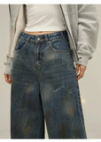 Ceekoo Dirty Blue Wide Leg Jeans