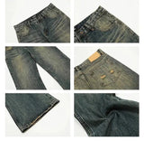 Ceekoo Distressed Slim Fit Straight Leg Jeans