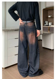 Ceekoo Gradient Color Wide Leg Mopping Jeans