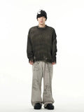 Ceekoo Gray Graffiti Wide-Leg Jeans