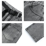 Ceekoo Gray Straight-leg Jeans