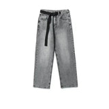 Ceekoo Gray Straight-leg Jeans