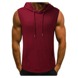 Ceekoo Brand Gyms Clothing Mens Bodybuilding Hooded Tank Top Cotton Sleeveless Vest Sweatshirt Fitness Workout Sportswear Tops Male