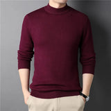 Ceekoo  Brand New Men's Cashmere Sweater Half Turtleneck Men Sweaters Knit Pullovers For male Youth Slim Knitwear Man Sweater