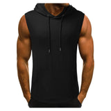 Ceekoo Brand Gyms Clothing Mens Bodybuilding Hooded Tank Top Cotton Sleeveless Vest Sweatshirt Fitness Workout Sportswear Tops Male