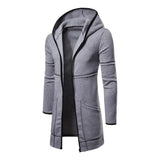 Ceekoo  Hooded Long Sleeve Male Jacket Solid Color Autumn Winter Windproof Pockets Jacket Cardigan  Outerwear