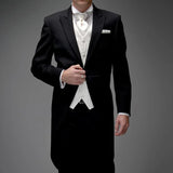 Ceekoo  -  3 Piece Man Tailcoat for Formal Wedding Groomsmen Tuxedos Classic Peak Lapel One Button Solid Male Suit (Jacket+Pants+Vest)