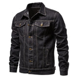 Ceekoo  Denim Jacket Men Fashion Motorcycle Jeans Jackets Mens Causal Oversized Cotton Casual Black Blue Denim Jacket Man Outerwear Coat