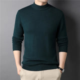 Ceekoo  Brand New Men's Cashmere Sweater Half Turtleneck Men Sweaters Knit Pullovers For male Youth Slim Knitwear Man Sweater