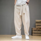 Ceekoo Spring Cotton Linen Pants Men Elastic Waist Casual Harem Pant Loose Sweatpants Traditional Chinese Trousers pantalons homme