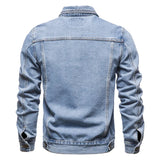 Ceekoo  Denim Jacket Men Fashion Motorcycle Jeans Jackets Mens Causal Oversized Cotton Casual Black Blue Denim Jacket Man Outerwear Coat