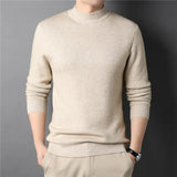 Ceekoo  Brand New Men's Cashmere Sweater Half Turtleneck Men Sweaters Knit Pullovers For male Youth Slim Knitwear Man Sweater