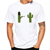  Ceekoo Cactus Funny Men Collar T Shirt Basic Casual T-shirt Men Short Sleeve Tshirt Men Funny Tumblr Graphic Elastic Tee Shirt