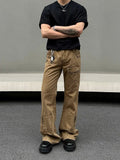 Ceekoo Khaki Straight-leg Cargo Jeans