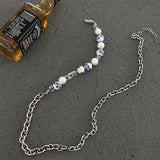 Ceekoo BLUE PEARL CHAIN NECKLACE