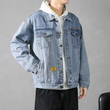 90s fashion men Japanese Style Retro Denim Coat Men's Spring and Autumn Fashion Loose Korean Style Couple Workwear Jacket Denim Jacket