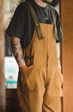 Ceekoo American Loose Straight Bib Casual One-Piece Long Men's Overalls