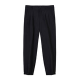 black men fashion urban Autumn and Winter New Men's Korean-Style Pleated Draping Suit Pants Youth Business Loose Ankle-Tied Casual Pants Fashion