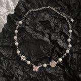 Ceekoo BUTTERFLY PEARL NECKLACE