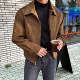 men’s fall fashion National Fashion Retro All-Match Short Lapel Jacket Spring and Autumn Zipper Fashionable Niche American Jacket All-Match Men's Fashion