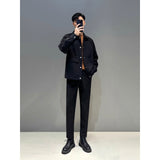 mens fall outfits Spring and Autumn New Waffle Workwear Jacket Men's Korean-Style Light Mature Men's Loose High-Grade Casual Jacket