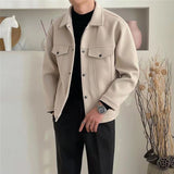 old money outfits men Woolen Coat Men's Autumn and Winter New Korean Style Trendy All-Match Casual Jacket Men's Top