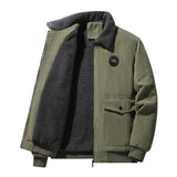 winter fits men Autumn and Winter Corduroy Lambswool Jacket Men's Loose Fleece-lined Thick Casual Lapel Men's Jacket