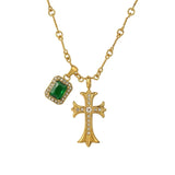 Ceekoo CROSS SQUARE GEM DIAMOND NECKLACE