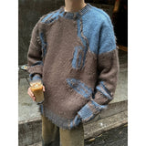 Ceekoo Irregular Contrast Fuzzy Sweater