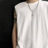 Ceekoo CROSS HOOP RING CHAIN NECKLACE