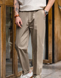 Ceekoo American Retro Straight Casual Tapered Men's Trousers