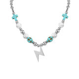 Ceekoo PEARL LIGHTING BOLT NECKLACE