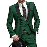 masc outfits New Men's Three-Piece Suit Suit Suit Black Lapel Color Matching Suit Banquet Party Suit Groom Best Man Suit