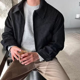 men’s fall fashion National Fashion Retro All-Match Short Lapel Jacket Spring and Autumn Zipper Fashionable Niche American Jacket All-Match Men's Fashion